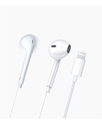 Linktech H307 Apple Uyumlu Silikonlu Mikrofonlu Lightning Kablolu Kulaklık Beyaz