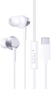 Baseus CZ11 Silikonlu Mikrofonlu Type C Kablolu Kulaklık Beyaz