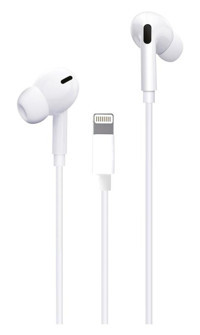 Nettech NT HS03 Apple Uyumlu Silikonlu Mikrofonlu Lightning Kablolu Kulaklık Beyaz