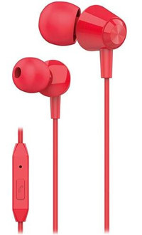 S link SL KU160 Silikonlu Mikrofonlu 3.5 mm Jak Kablolu Kulaklık Kırmızı