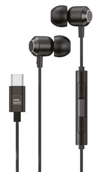 Nettech NT HS11 Silikonlu Mikrofonlu Type C Kablolu Kulaklık Siyah