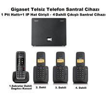 Gigaset AS690 IP 4 Ahize Ekranlı Kablosuz Telsiz Telefon