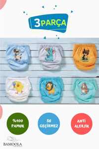 Bamoola 10 - 15 kg 3'lü Sızdırmayan Ayı Köpek Fil Desenli Alıştırma Külodu