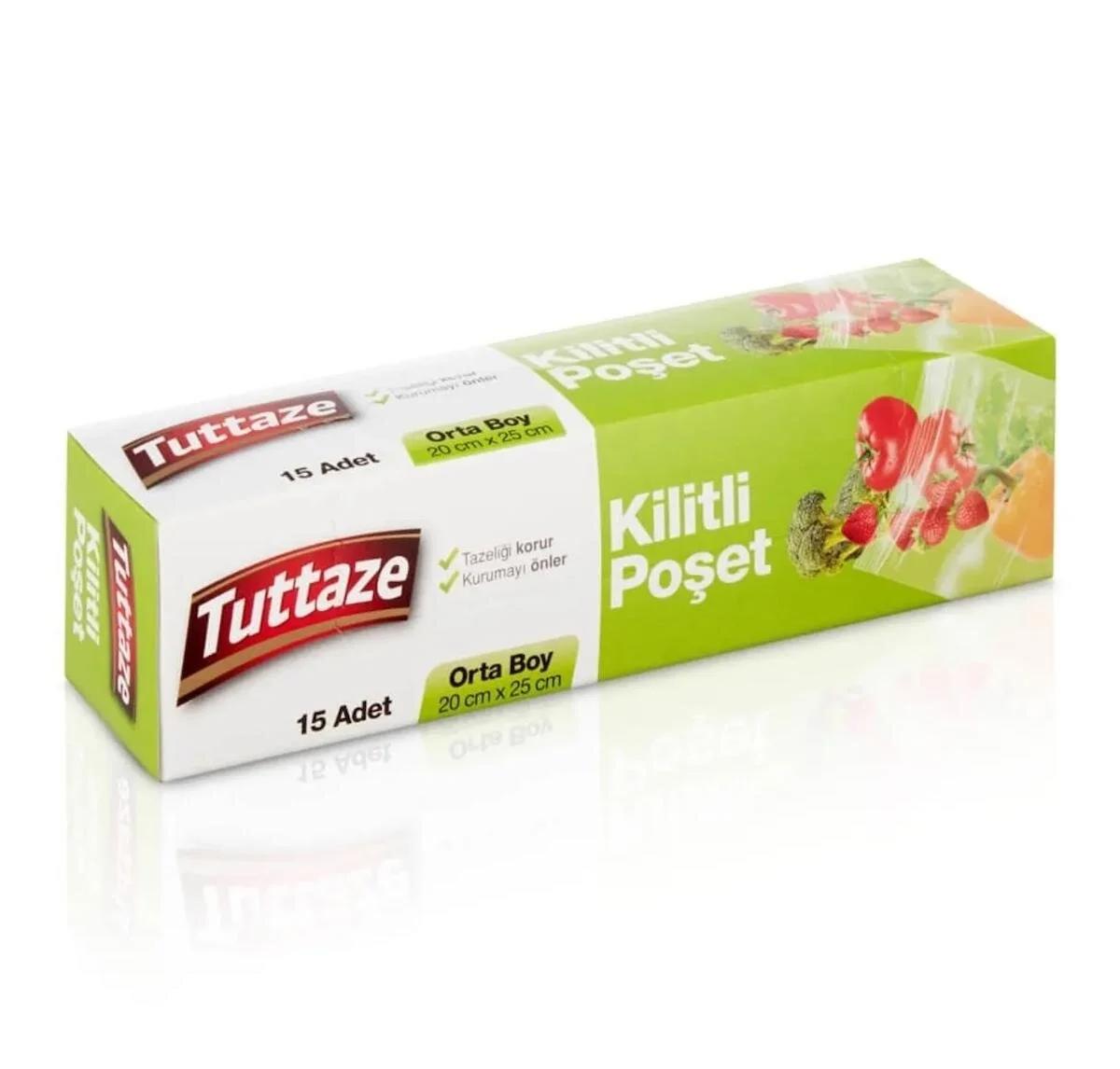 Tuttaze Orta Kilitli Buzdolabı Poşeti 15'li