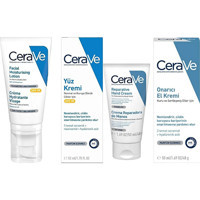 Cerave Hyalüronik Asitli Kuru Ciltler Güneş Koruyuculu Organik Vegan Parfümsüz El Kremi 50 ml + Nemlendirici Yüz Kremi 52ml