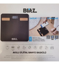 Blitz Yağ Ölçen Vücut Analizi Yapan Bluetoothlu Kas Ölçen Dijital Akıllı Tartı