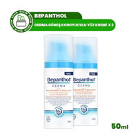 Bepanthol Derma 25 Faktör Hassas ve Kuru Ciltler İçin Nemlendirici Yağlı Yüz Güneş Kremi 2x50 ml