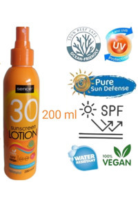 Sence 30 Faktör Tüm Ciltler İçin Nemlendirici Suya Dayanıklı Hassas Ciltler İçin Güneş Kremi 200 ml