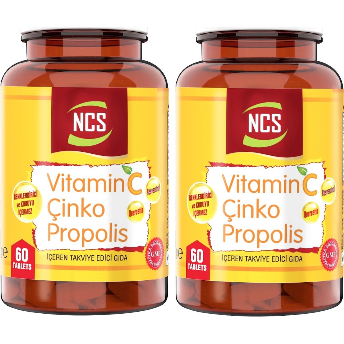 Ncs Vitamin C Çinko Propolis Portakal Yetişkin Vitamin 2x60 Adet Tablet