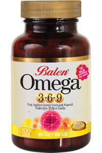 Balen Omega 3-6-9 Yağ Asidi Yetişkin Vitamin 100 Adet Kapsül