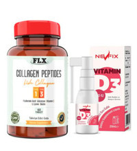 Flx Collagen Peptides Tip 1-3 D3 400 İU Yetişkin Vitamin 60 Adet 20 ml Tablet