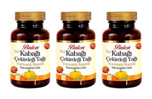 Balen Kabak Çekirdeği Kabak Çekirdeği Yağı Yetişkin Vitamin 3x100 Adet Kapsül