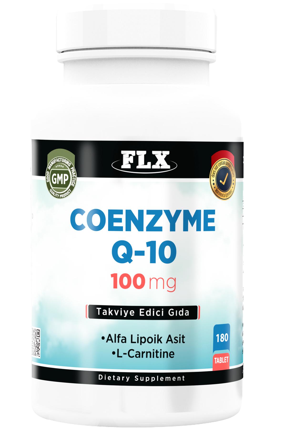 Flx Koenzim Q-10 Alfa Lipoik Asit LKarnitin Coenzyme Yetişkin Vitamin 180 Adet Tablet