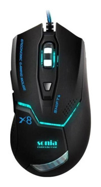Sonia SN-X8 RGB Makrolu Kablolu Siyah Optik Gaming Mouse