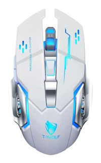 Genel Wolf Q13 RGB Sessiz Ergonomik Makrolu Kablosuz Beyaz Optik Gaming Mouse