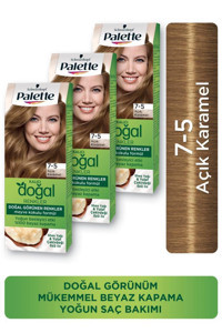 Palette Kalıcı Doğal 7.5 Açık Karamel Amonyaksız Krem Saç Boyası 3x60 ml