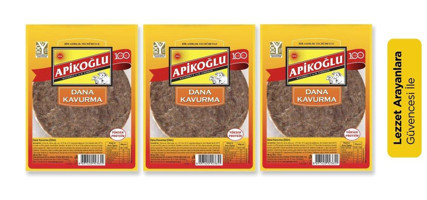 Apikoğlu Siniri Alınmış Dilim Kavurma 3x100 gr
