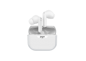 Preo Ms40 Tek Mikrofonlu Silikonsuz Gürültü Önleyici Kablolu Kulak İçi Bluetooth Kulaklık Beyaz