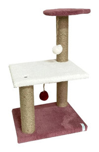 Nursoft Oturaklı Oyuncaklı Merdivenli Katlı 80 cm Kedi Tırmalama Direği