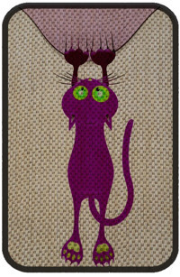Glipet Kedi Desenli 58 cm Kedi Tırmalama Paspası Bej-Kahverengi
