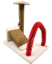 Mavi Kaktüs Oturaklı Oyuncaklı 50 cm Kedi Tırmalama Rampası
