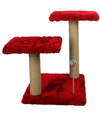 Misspet Oyuncaklı Katlı Kedi Tırmalama Tahtası Kırmızı