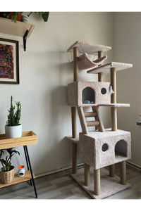 Pethome Alpi Merdivenli Katlı 140 cm Kedi Tırmalama Evi