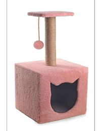 Nursoft Oturaklı Oyuncaklı Katlı 69 cm Kedi Tırmalama Evi