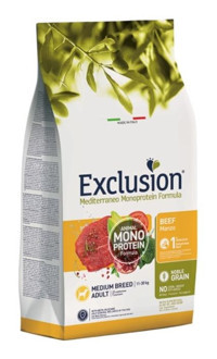 Exclusion Monoprotein Sığır Etli Tahıllı Sığır Etli Orta Irk Yetişkin Köpek Maması 3 kg