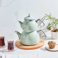 Karaca Kristal Emaye Çaydanlık Yeşil