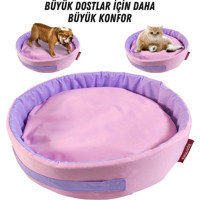 Xpermate Yıkanabilir Tek Fonksiyonlu 55 cm Sepet Kedi Yatağı Pembe