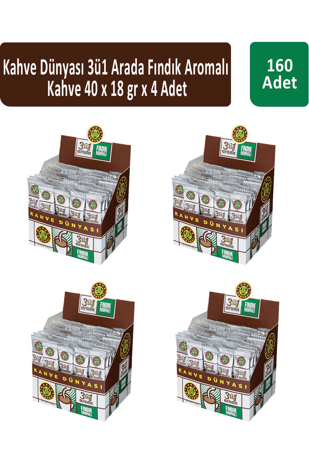 Kahve Dünyası 3'ü 1 Arada Fındık 18 gr 160 Adet Hazır Kahve