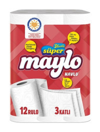 Maylo 3 Katlı Renkli 12x24'lü Rulo Tuvalet Kağıdı