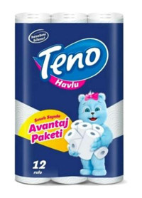 Teno 2 Katlı Renkli 6x12'li Rulo Tuvalet Kağıdı