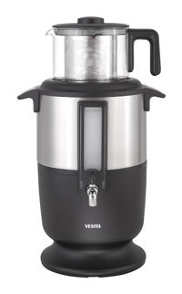 Vestel Sefa 4500 CX 2175 W 3.3 lt Cam Tek Demlikli Tek Musluklulu Çelik Elektrikli Semaver Gümüş