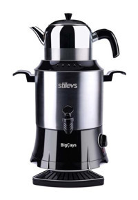 Stilevs Bolçay 1250 W 4 lt Çelik Tek Demlikli Tek Musluklulu Elektrikli Semaver Siyah