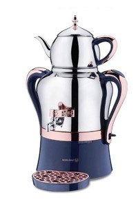 Korkmaz A843-01 Hanedan 2000 W 3.5 lt Çelik Tek Demlikli Tek Musluklulu Elektrikli Semaver Rose Gold