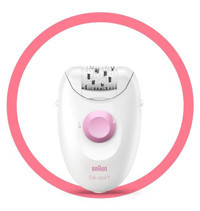 Braun Silk-Epil 1 1176 Tüm Vücut Bıyık Koltuk Altı Bacak için Tek Başlıklı Kablolu Epilatör Beyaz