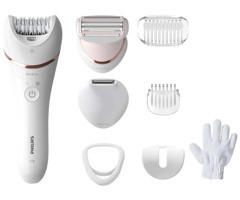 Philips BRE720/05 Genital Bölge Koltuk Altı Bacak için 32 Cımbızlı 7 Başlıklı Kablosuz Islak Kuru Epilatör Beyaz