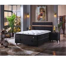 Tutku Yatak Roma Torba 160x200 cm Başlıklı Yataklı Sandıklı Tek Kişilik Baza Siyah