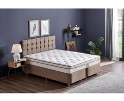 Niron Yatak Helen 80x180 cm Başlıklı Yataklı Sandıklı Tek Kişilik Baza Seti Bej