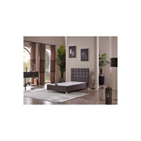 Beehanem Bengü 120x200 cm Başlıklı Sandıklı Tek Kişilik Baza Gri