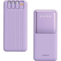 Sunix PB-49 12000 mAh Hızlı Şarj Dijital Göstergeli Lightning Çoklu Bağlantı Powerbank Mor