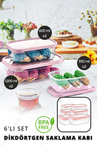 Nandy Home 12'li Plastik Saklama Kabı Pembe