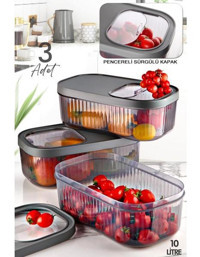 Kitchen Life 6'lı Plastik Saklama Kabı 3x5 lt
