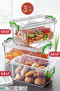 Nandy Home 6'lı Plastik Saklama Kabı Şeffaf