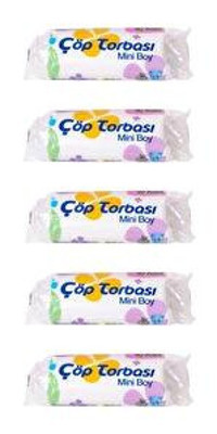 Canhome Mini Şeffaf Orta Boy 40x50 cm Çöp Poşeti 5x40 Adet Beyaz