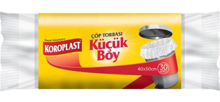 Koroplast Küçük Boy 40x50 cm Çöp Poşeti 10 Adet Beyaz