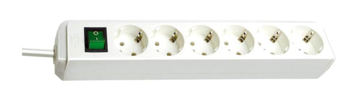 Brennenstuhl Eco-Line Kalın Topraklı 6'lı 1.5 m Uzatma Kablosu Beyaz
