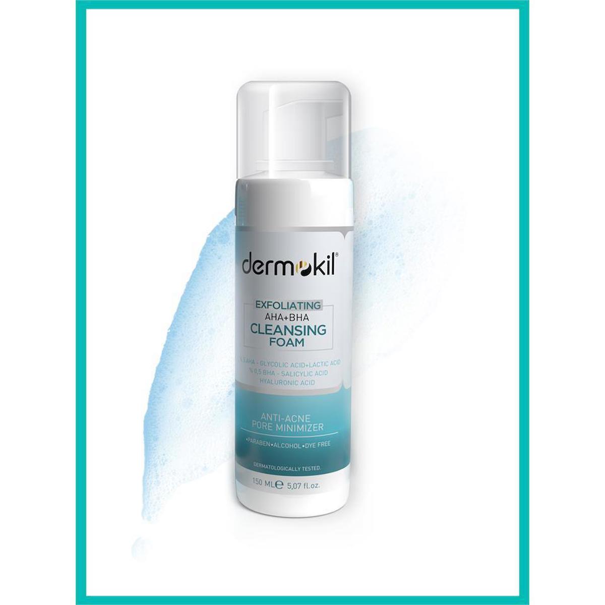 Dermokil Exfoliating Aha+Bha+ Niacinamide Yağlı Ciltler Yüz Temizleyici Köpük 150 ml